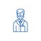 Businessman,business lawyer,legal adviser line icon concept. Businessman,business lawyer,legal adviser flat vector