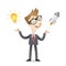 Businessman business startup light bulb idea