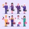 Businessman businesswoman nurse doctor builder. Character set