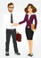 Businessman and businesswoman shaking hands