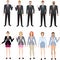 Businessman and Businesswomen Set , Multiracial Executive Manager - Vector Illustration