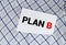 Businessman with a card with text PLAN B, alternative choice business concept image