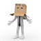 Businessman with a cardboard box over his head