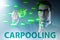 The businessman in carpooling and carsharing concept
