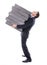 Businessman carrying high burden