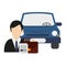 Businessman cars seller avatar symbol