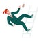 Businessman cartoon character falls from stairs flat vector illustration.