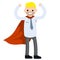 Businessman. Cartoon flat illustration. Superhero in red cloak