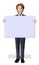 Businessman cartoon holding a sign 3