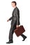 Businessman with case walking