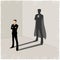 Businessman casting superhero shadow