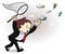 Businessman catch a money illustration. Manager