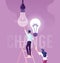 Businessman change light bulb, changed the idea