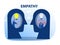 Businessman chaos with help, mental health or psychotherapy, schizophrenia concept, cognitive trap, communication or empathy,