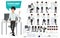 Businessman character creation kit and vector set. Business man young asian male characters office employee.