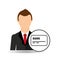 Businessman character credit card debit icon