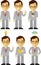 Businessman character set in different poses