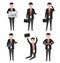 Businessman characters in variety of situations