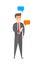 Businessman chatting on the mobile phone illustration