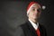 Businessman with Christmas hat