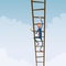 Businessman Climb Up Ladder Stairs, Concept