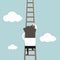 Businessman climbing the ladder