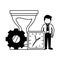 Businessman clock hourglass time