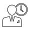 Businessman And Clock Icon In Line Style