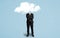 Businessman with a cloud as a head