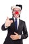 Businessman clown pointing