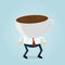 Businessman with coffee cup head