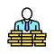 businessman coin heap color icon vector isolated illustration