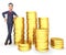 Businessman Coins Represents Profit Riches And Treasure 3d Rendering