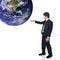 Businessman connect world (Earth view image from h