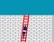 Businessman conquering adversity. Concept business vector illustration, Risk, Climbing, Ladder