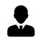 Businessman, consultant, employee icon. Black vector design