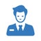 Businessman, consultant icon. Blue color design