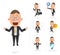 Businessman corporate life flat design 7set-employee