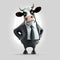 Businessman Cow. Generative AI