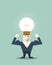 Businessman creative light bulb with human head symbol