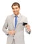 Businessman with credit card