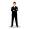 Businessman crossed his arms. Vector