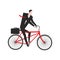 Businessman cycling. boss is on bicycle. Business illustration