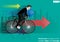 Businessman Cycling to success modern Idea and Concept Vector illustration with icon,arrow,city.