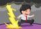 Businessman Danger Running Lightning Scared vector