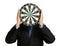 Businessman with dartboard