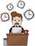 Businessman Deadline Cartoon Color Illustration