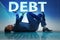 The businessman in debt business concept