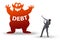 Businessman in debt and loan concept