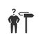 Businessman decision making confusion icon